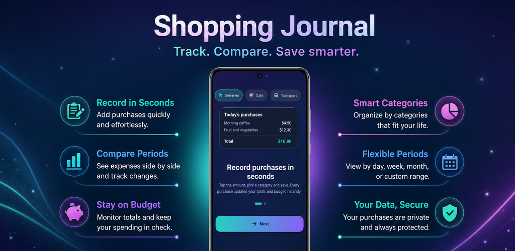 Shopping Journal app preview